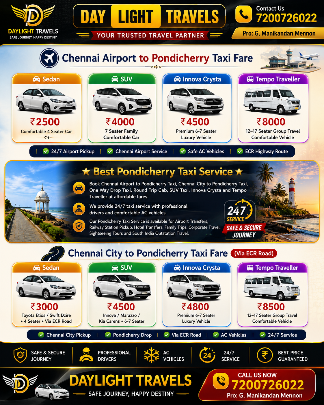 Chennai Airport Popular Taxi Routes