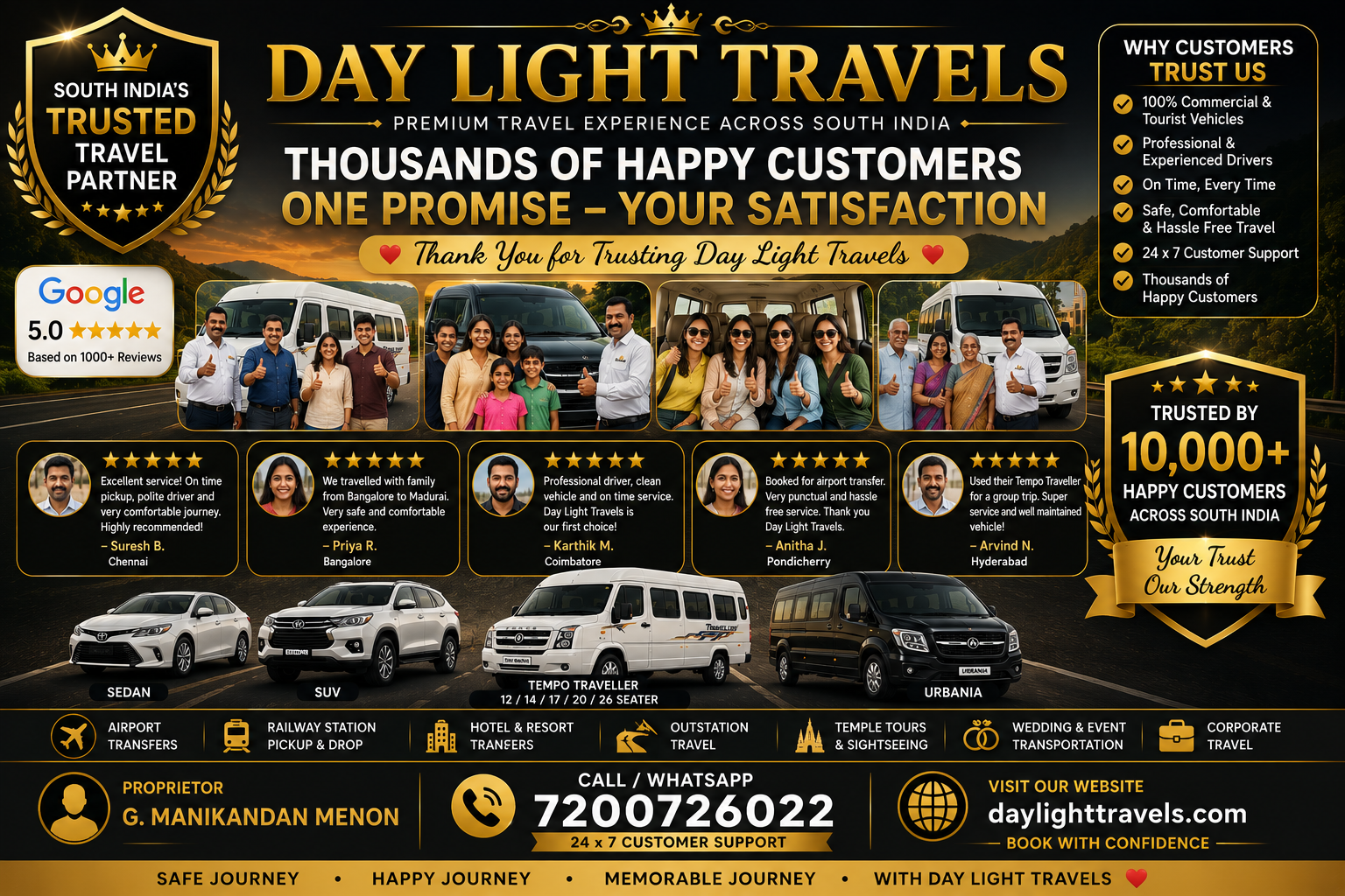 Trusted South India Taxi Service