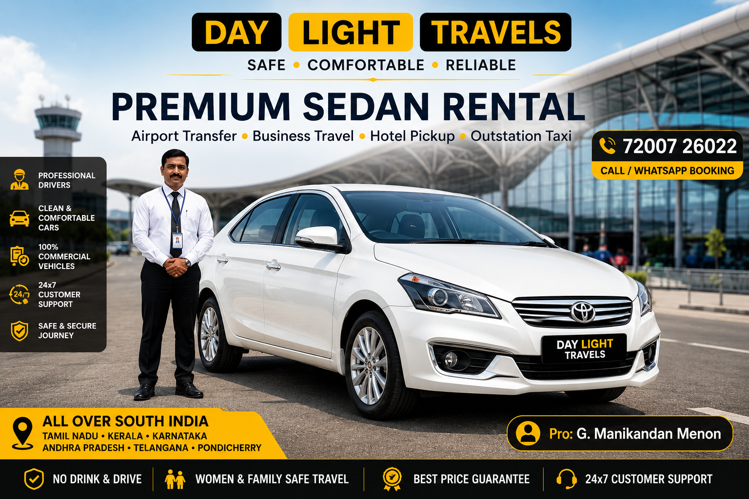 Sedan Taxi South India